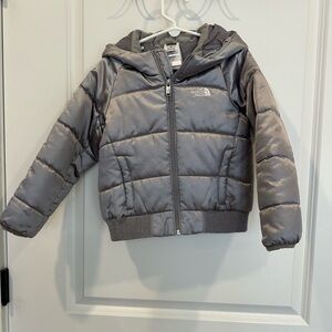 The North Face Kids Metallic Gray Puffer Jacket
